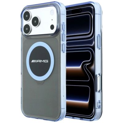 Mercedes AMG IML Transparent Bicolor Block MagSafe Case for iPhone 18 Pro Max / 17 Pro Max - Black and Blue