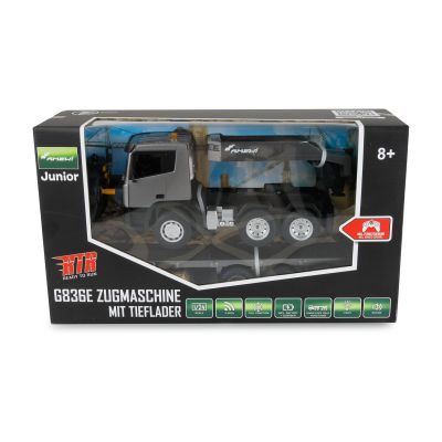 10. Amewi RC Construction Site G836E Tractor with Lowbed Trailer 1:24 RTR