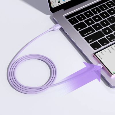 7. Joyroom Multi-Color Series A14 USB-A / USB-C 3A Cable 1.2m - Purple