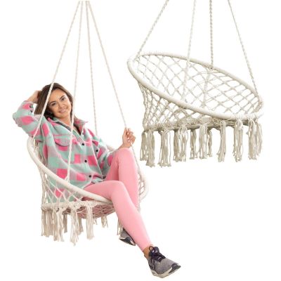 11. OPENWORK HAMMOCK HANGING CHAIR STORK'S NEST 80x60CM ECRU