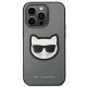 3. Karl Lagerfeld Saffiano Choupette Head Patch case for iPhone 14 Pro - silver