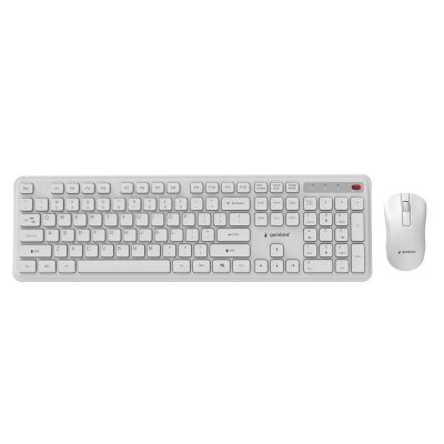 GEMBIRD WIRELESS SLIM PRO BUSINESS DESK KEYBOARD + MOUSE SET, WHITE, US LAYOUT