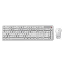 GEMBIRD WIRELESS SLIM PRO BUSINESS DESK KEYBOARD + MOUSE SET, WHITE, US LAYOUT