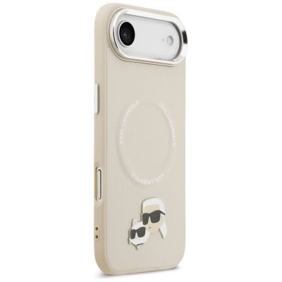 4. Karl Lagerfeld Karl & Choupette Pins MagSafe Case for iPhone Air - Beige