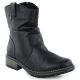 Rieker Z6883-00 Black Ruched Leather Women’s Ankle Boots