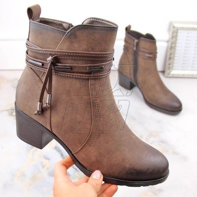 5. Jezzi W JEZ415B insulated high-heeled ankle boots with decoration, brown