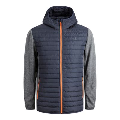 2. Jack&Jones JJEMULTI QUILTED JACKET 12182242 GREY MELANGE/SET-IN SLE