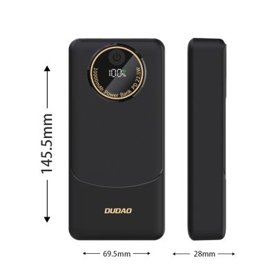 7. Dudao K12Pro Power Bank 22.5W PD 20000mAh USB-A, USB-C - Black
