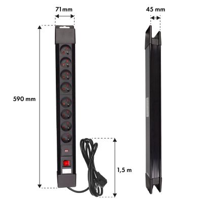 12. MACLEAN 8-OUTLET POWER STRIP WITH 1 SWITCH MCE11