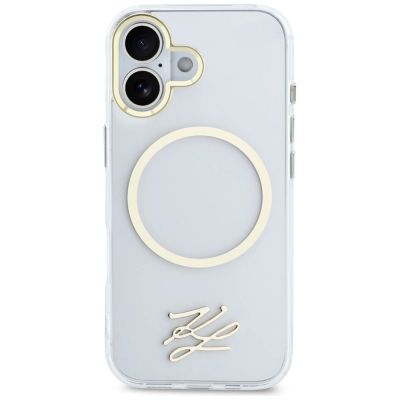 3. Karl Lagerfeld IML KL Script Logo MagSafe Case for iPhone 17 - Transparent