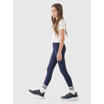 4. Girls' knitted leggings 4F 4FJWMM00TTIGF220-31S