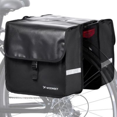 7. Wozinsky Double Bicycle Pannier Bag for Rack, 28 L, Black (WBB34BK)