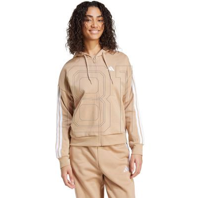 2. adidas Essentials 3-Stripes Full-Zip Fleece Hoodie W JX7706