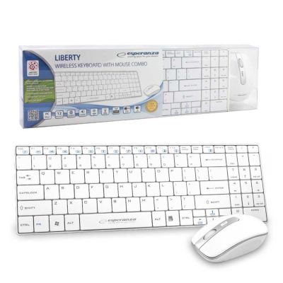 Esperanza EK122W keyboard + mouse set (USB 2.0; white; laser)