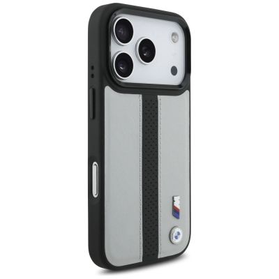 4. BMW M Perforated Stripe Logo MagSafe Case for iPhone 17 Pro - Gray