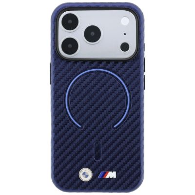 3. BMW M Carbon Printed Ring MagSafe Case for iPhone 18 Pro / 17 Pro – Navy Blue