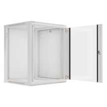 Lanberg WF01-6615-10S rack cabinet (15U; 769mm / 600mm / 600 mm; wall-mounted; Glass; 19''; gray)