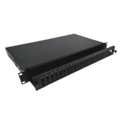 Alantec Fiber optic distribution box 24xSC duplex / 24xLC quad 19" 1U with front panel and mounting accessories (glands, cable ties), extendable (FOP-1U-24SCD-C)