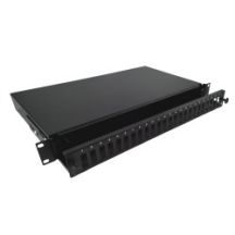 Alantec Fiber optic distribution box 24xSC duplex / 24xLC quad 19" 1U with front panel and mounting accessories (glands, cable ties), extendable (FOP-1U-24SCD-C)