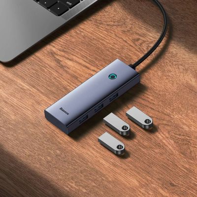 7. Baseus UltraJoy Series 5-Port HUB Docking Station Space Grey?Type-C to HDMI4K@30Hz*1+USB 3.0*4?