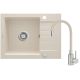 Granite sink with a single-bowl tap and drainer