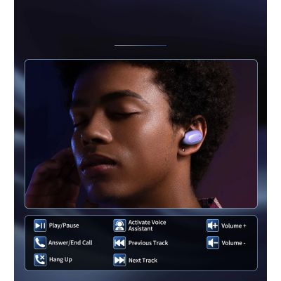 8. Choetech MEMS wireless TWS Bluetooth 5.3 headphones - purple