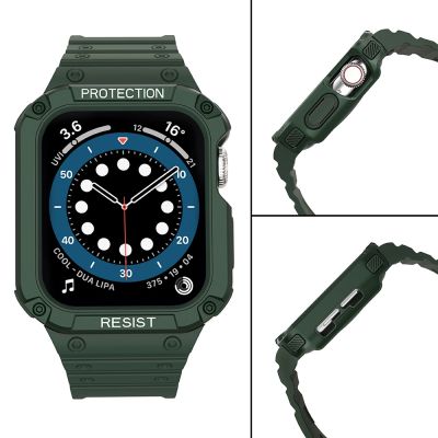 4. Protect Strap Band for Apple Watch 38/40/41mm Armored Case Strap - Green