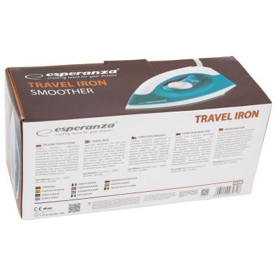 10. Esperanza Smoother EHI001 travel iron (1200W; blue)