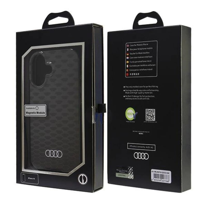 7. Audi IML Stitching Pattern MagSafe iPhone 16 6.1" black/black hardcase AU-IMLMIP16-Q5/D3-BK