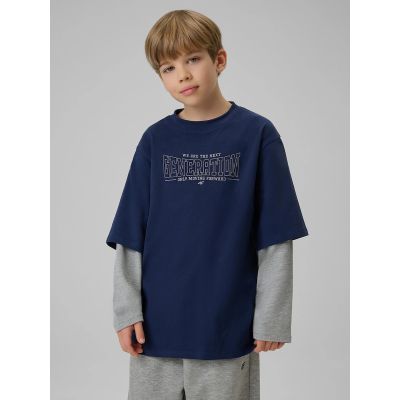 3. Loose longsleeve with print for boys 4F 4FJRSS26TLONM631-31S