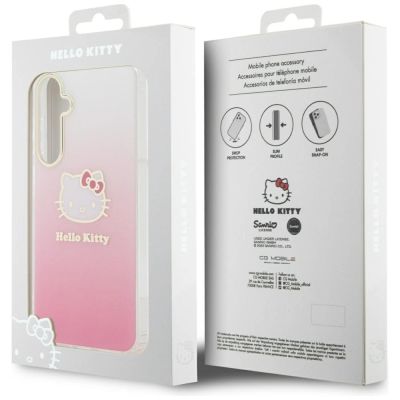 8. Hello Kitty IML Gradient Electrop Kitty Head case for Samsung Galaxy A55 - pink