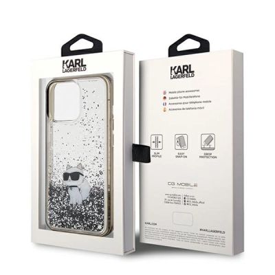 8. Karl Lagerfeld Liquid Glitter Choupette case for iPhone 13 Pro Max - transparent