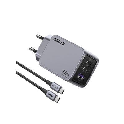 2. Ugreen Nexode Pro 25871 65W Wall Charger, GaN, USB + 2x USB-C + 1.5m USB-C Cable