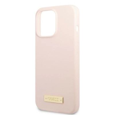 6. Guess GUHMP13XSPLP iPhone 13 Pro Max 6.7" pink/pink hard case Silicone Logo Plate MagSafe