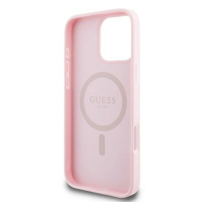 7. Guess Grained Ring MagSafe iPhone 16 Pro Case - Pink