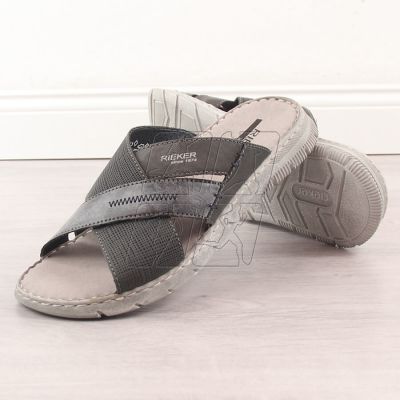 12. Comfortable Rieker M RKR581 gray flip-flops