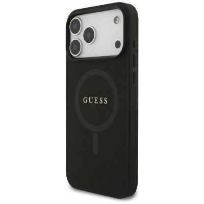 2. Guess Saffiano Classic Logo MagSafe Case for iPhone 17 Pro Max / 18 Pro Max - Black
