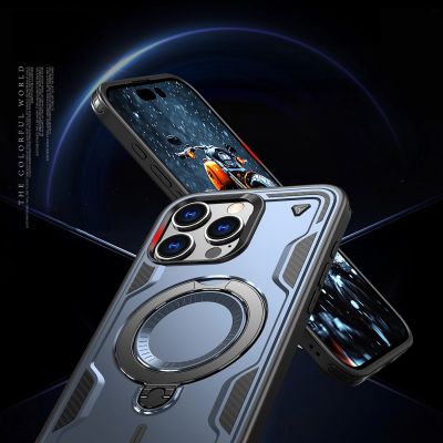 6. Hybrid Armor Trendy Case with MagSafe for iPhone 16 Pro - Blue