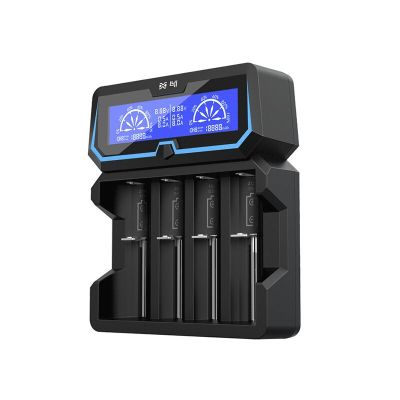 4. XTAR CHARGER FOR CYLINDRICAL LI-ION 18650 BATTERIES COMPATIBLE WITH PROTECTED CELLS 20700/21700 X4