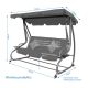 14. KASIA GARDEN AND BALCONY SWING 3-SEATER GRAY