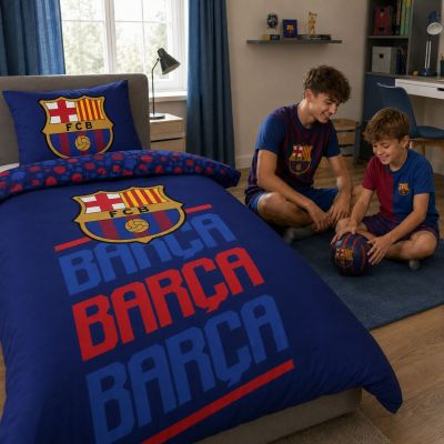 5. FC Barcelona cotton bedding set 140x200 + 70x90 cm FCB-4515BL