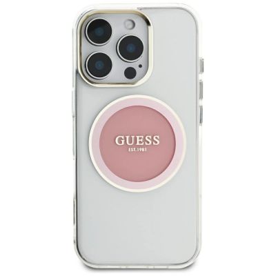 3. Guess IML Metal Colored Circle Classic Logo MagSafe case for iPhone 16 Pro Max - pink