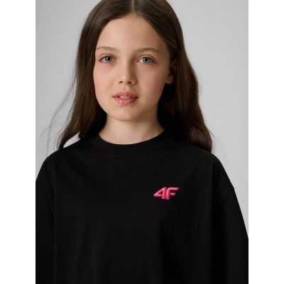 3. Girls' loose plain T-shirt 4F 4FJRSS26TTSHF3984-20S