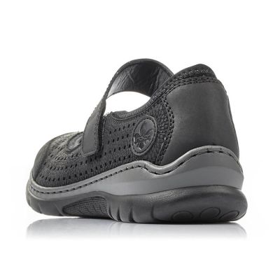 3. Comfortable Rieker W RKR575 openwork shoes, black