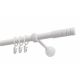 Single Curtain Rod Ø 19 mm White 160 cm TECHNO with Rings KOWALSKI