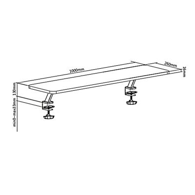 Ergo Office monitor tabletop shelf, screw-on, 13"~32", max 20kg, ER-409