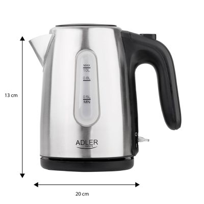 14. Adler AD 1273 electric kettle (1200W 1l; silver)
