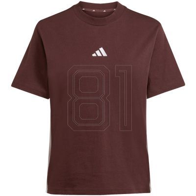 2. Women's adidas Essentials 3-Stripes Cotton T-shirt brown JX7621