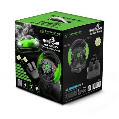 22. Esperanza EG104 steering wheel (PC, Xbox 360; black and green)