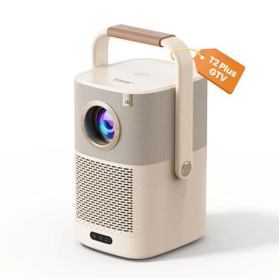 2. Yaber T2 Plus GTV 1080p 450 ANSI Google TV JBL Dolby Audio Multimedia Projector with Battery - Beige